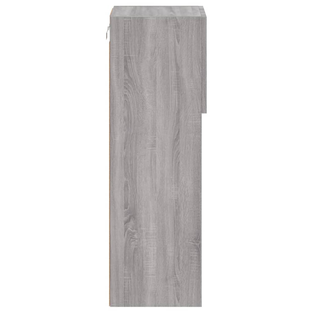 Móvel de TV com luzes LED 30,5x30x90 cm cinzento sonoma