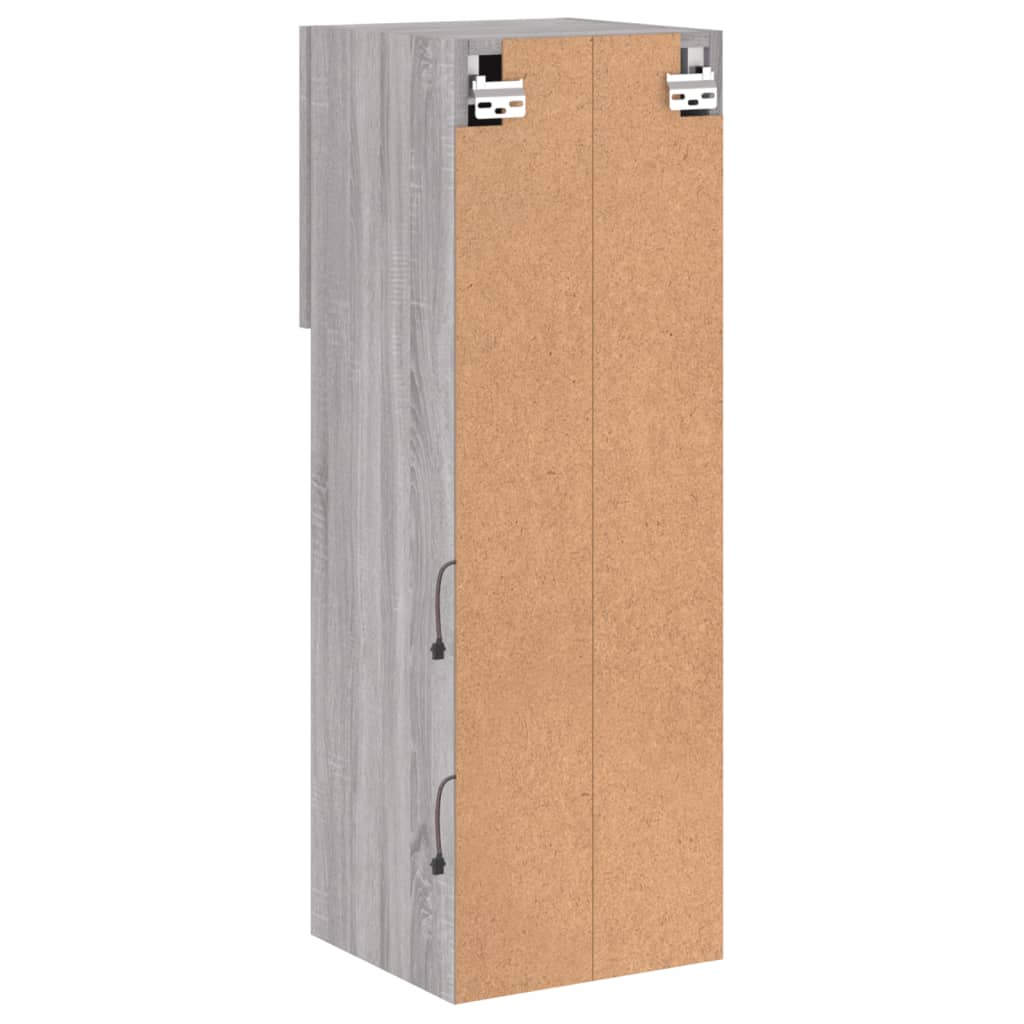 Móvel de TV com luzes LED 30,5x30x90 cm cinzento sonoma