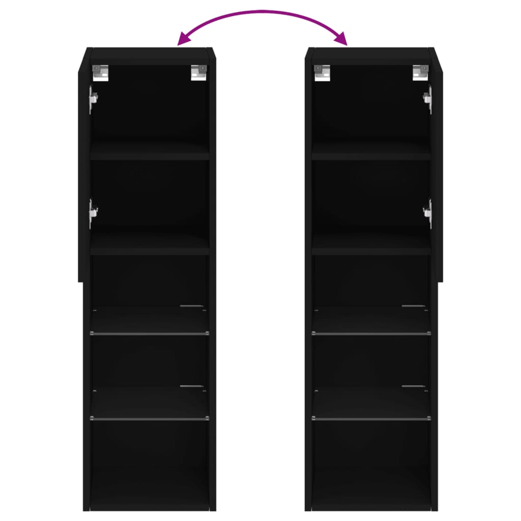 Móvel de TV com luzes LED 30,5x30x102 cm preto