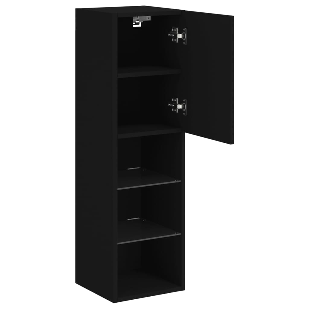 Móvel de TV com luzes LED 30,5x30x102 cm preto