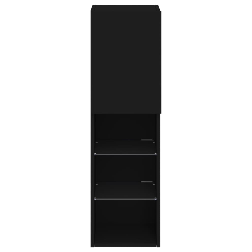 Móvel de TV com luzes LED 30,5x30x102 cm preto