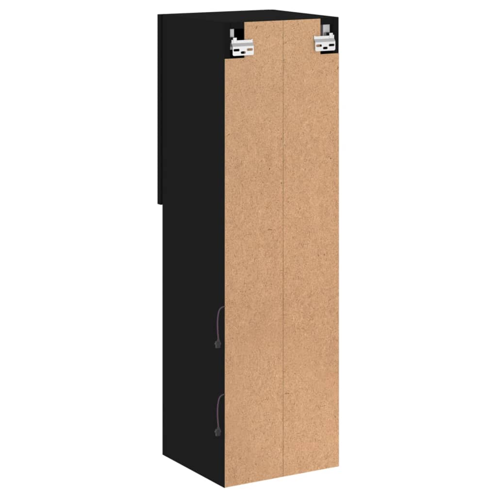 Móvel de TV com luzes LED 30,5x30x102 cm preto