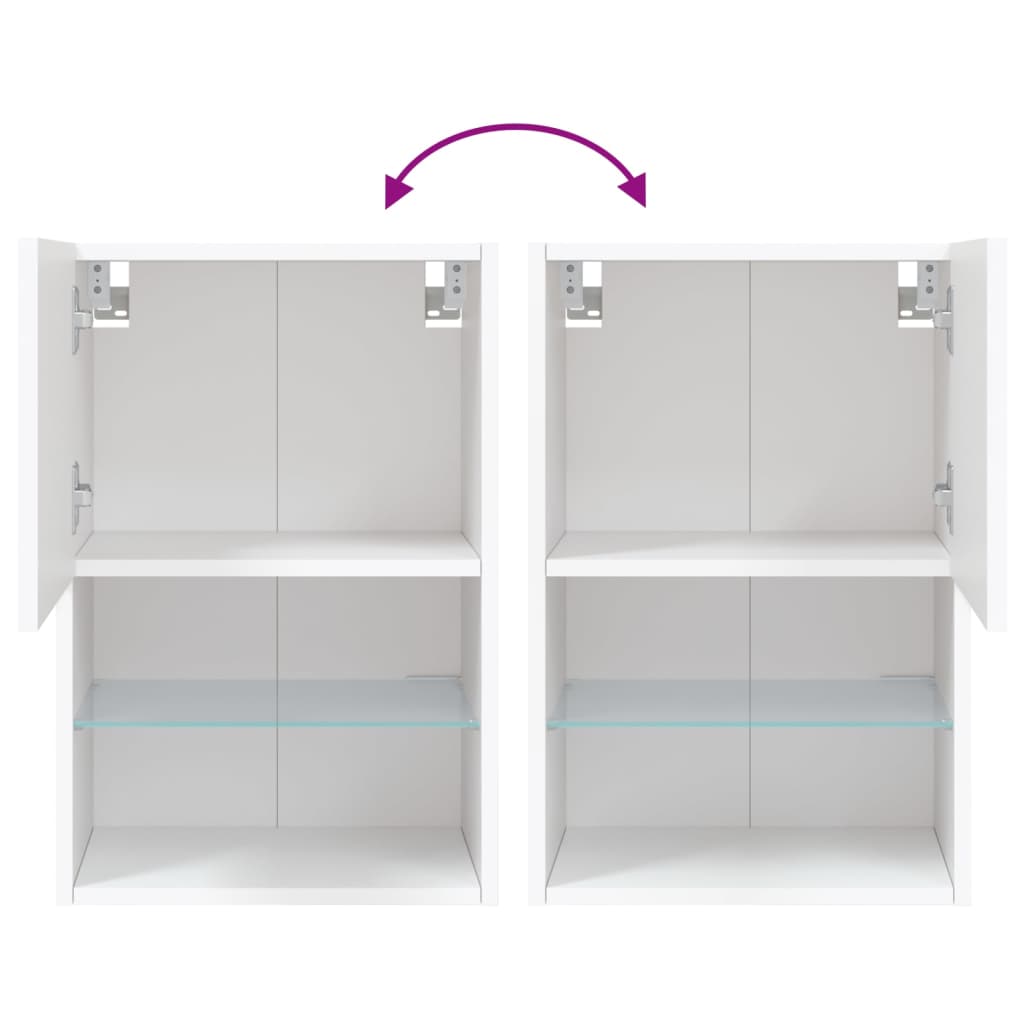 Móvel de TV com luzes LED 40,5x30x60 cm branco