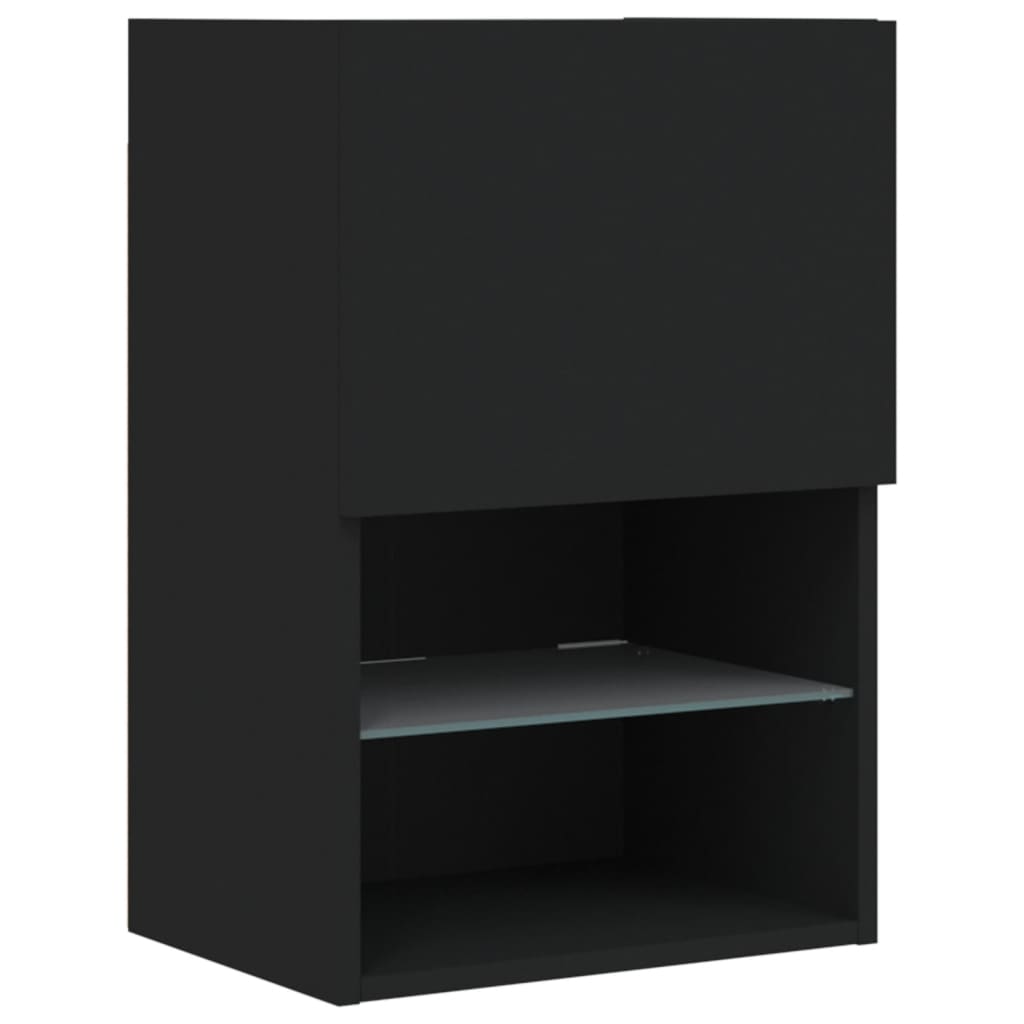 Móvel de TV com luzes LED 40,5x30x60 cm preto