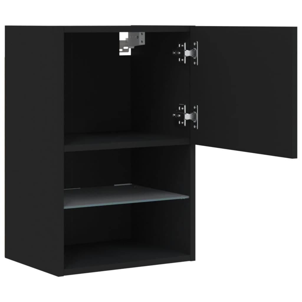Móvel de TV com luzes LED 40,5x30x60 cm preto