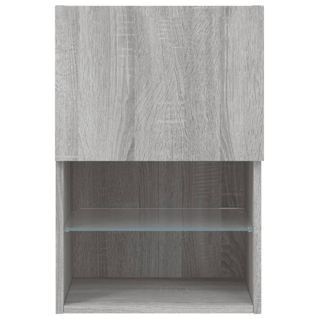 Móvel de TV com luzes LED 40,5x30x60 cm cinzento sonoma