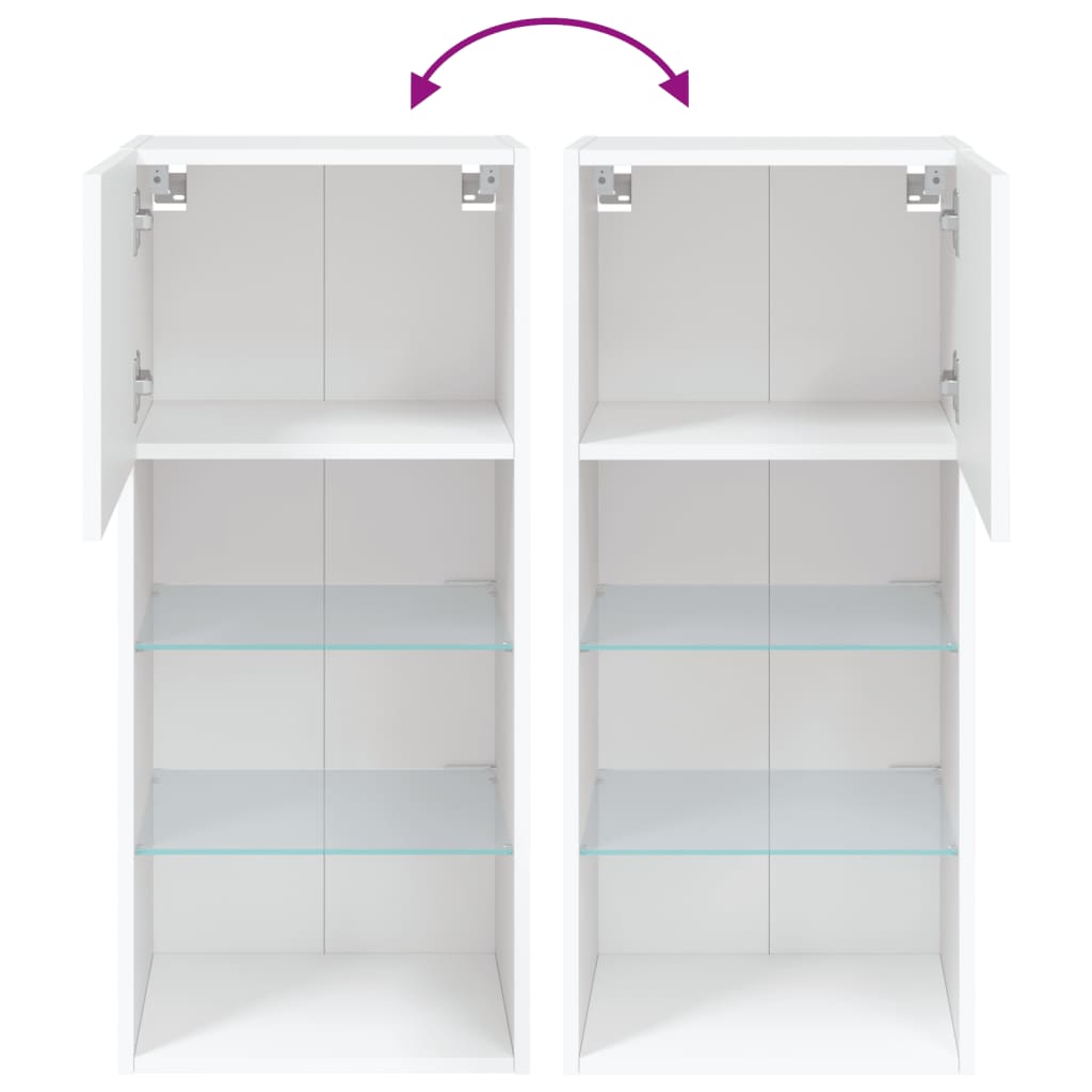 Móvel de TV com luzes LED 40,5x30x90 cm branco
