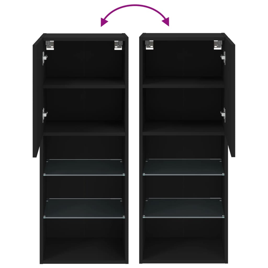 Móvel de TV com luzes LED 40,5x30x102 cm preto