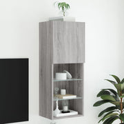 Móvel de TV com luzes LED 40,5x30x102 cm cinzento sonoma