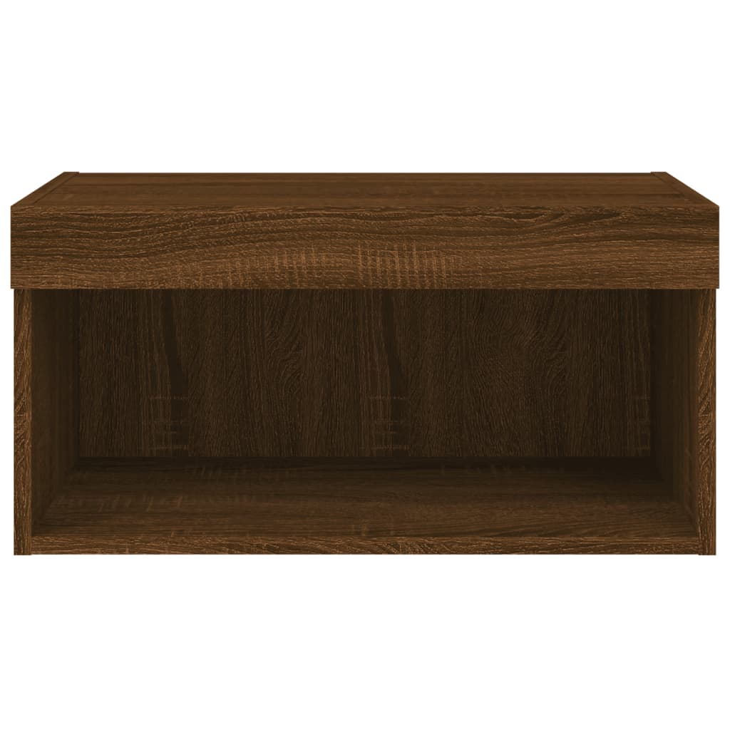 Móvel de TV com luzes LED 60x30x30 cm carvalho castanho