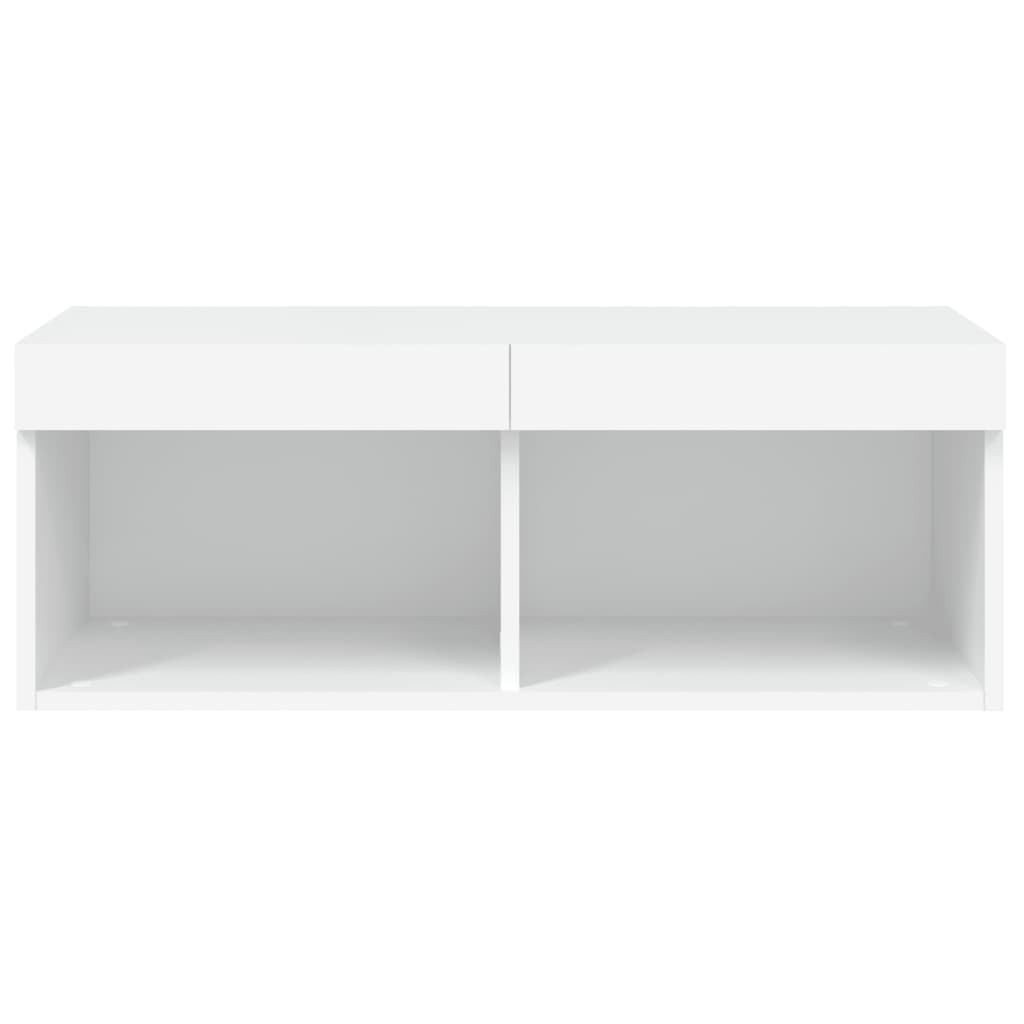 Móvel de TV com luzes LED 80x30x30 cm branco