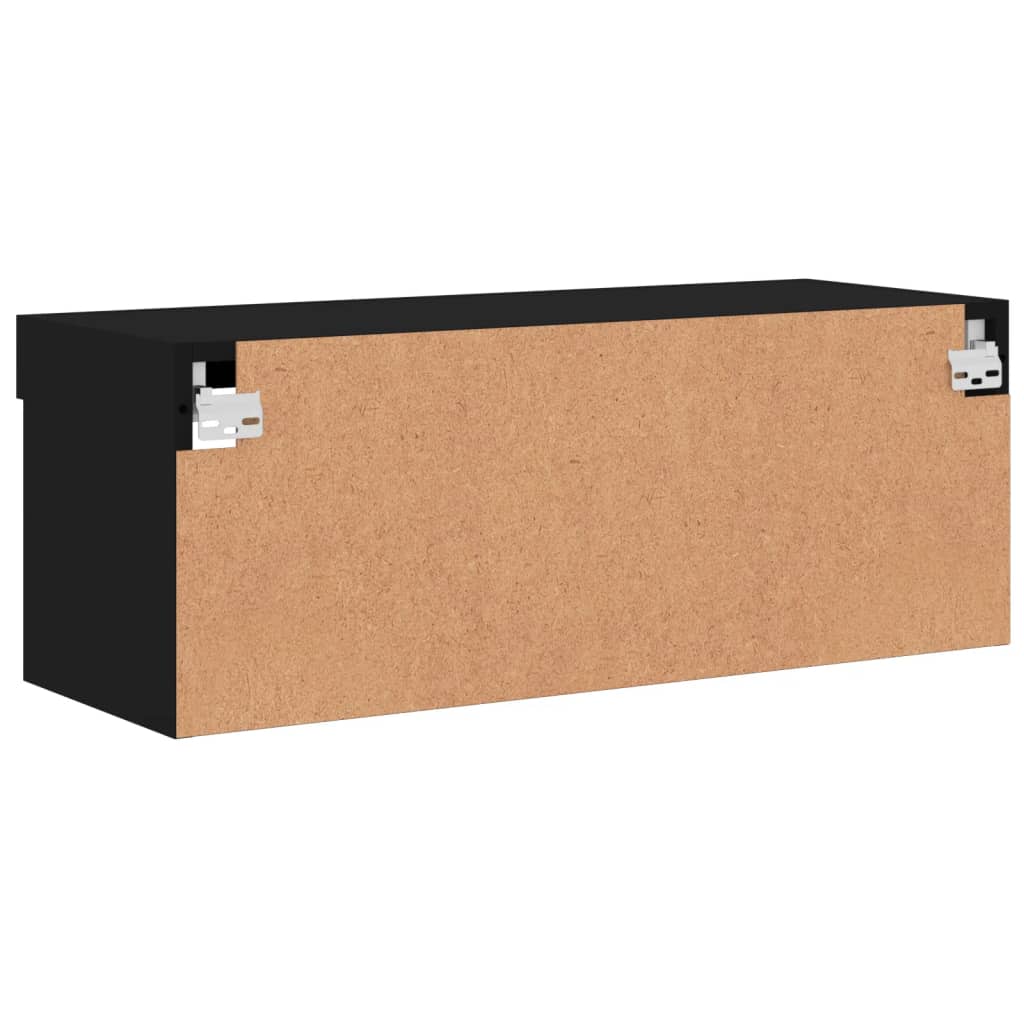Móvel de TV com luzes LED 80x30x30 cm preto
