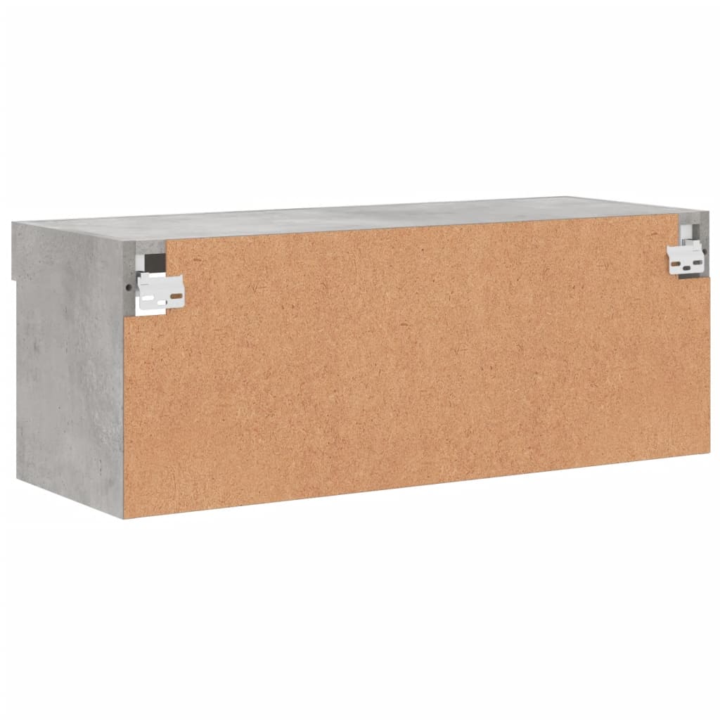 Móvel de TV com luzes LED 80x30x30 cm cinzento cimento