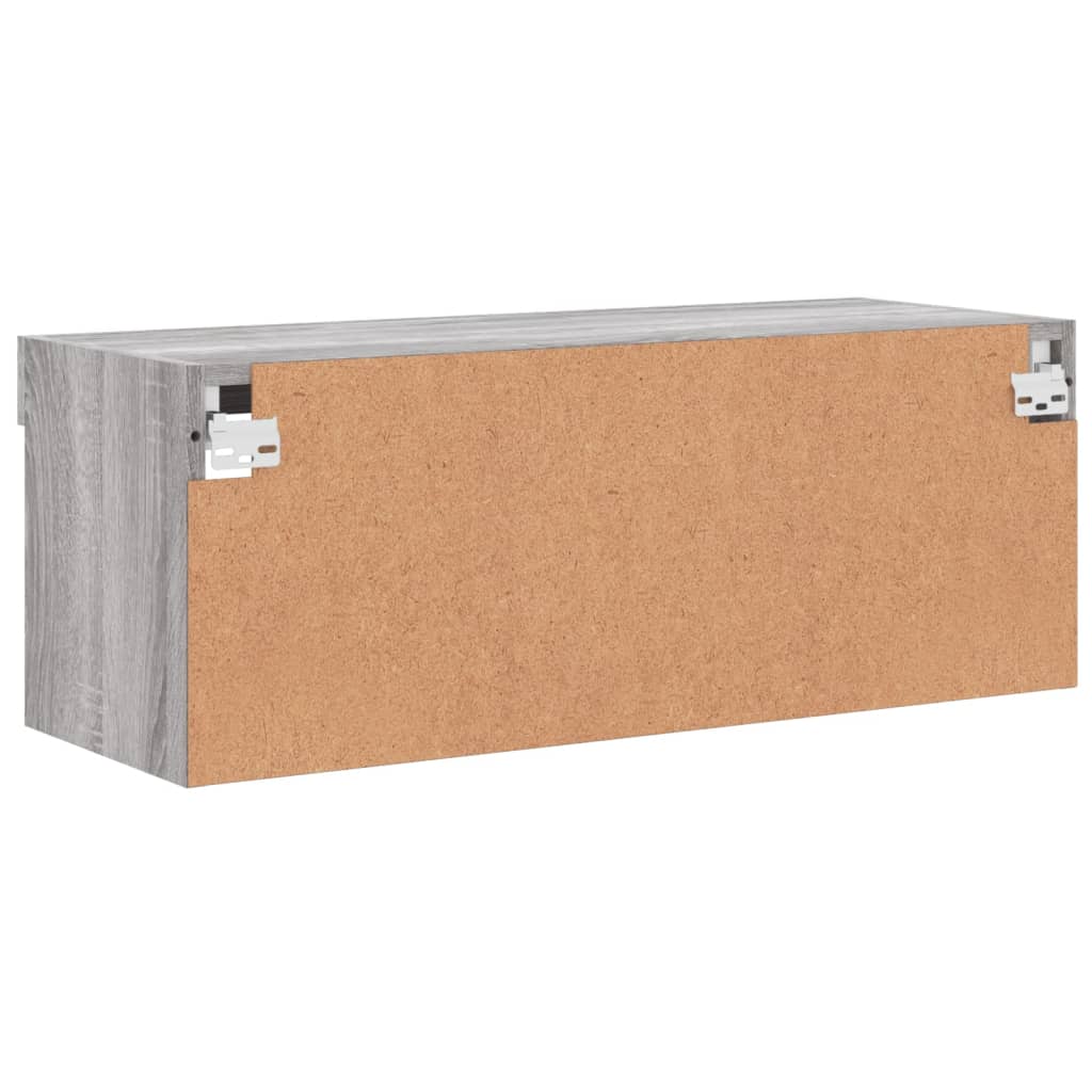 Móvel de TV com luzes LED 80x30x30 cm cinzento sonoma
