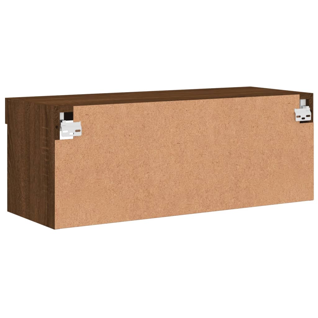 Móvel de TV com luzes LED 80x30x30 cm carvalho castanho