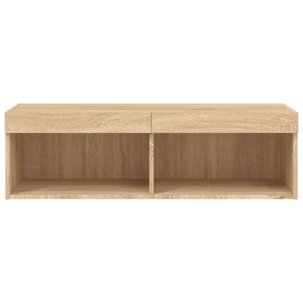 Móvel de TV com luzes LED 100x30x30 cm carvalho sonoma