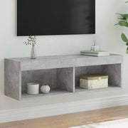 Móvel de TV com luzes LED 100x30x30 cm cinzento cimento