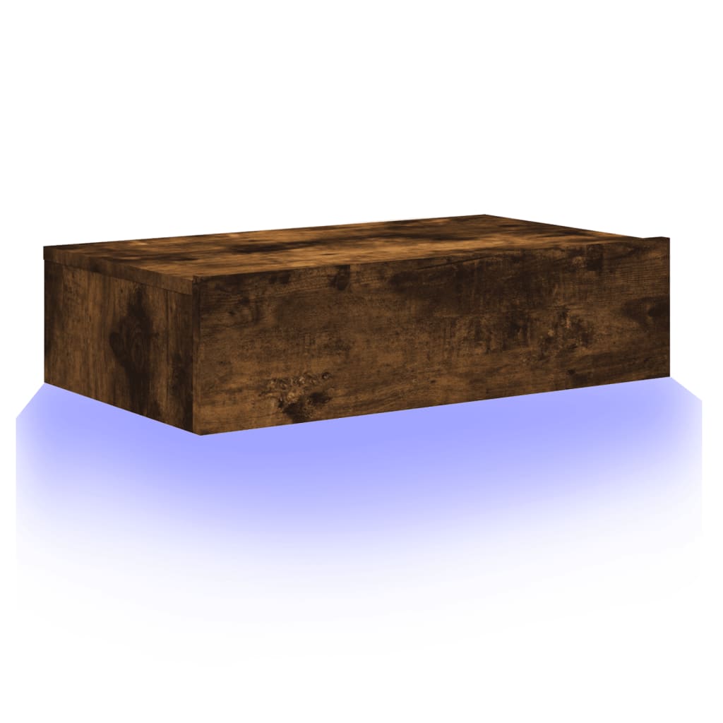 Móvel de TV com luzes LED 60x35x15,5 cm carvalho fumado