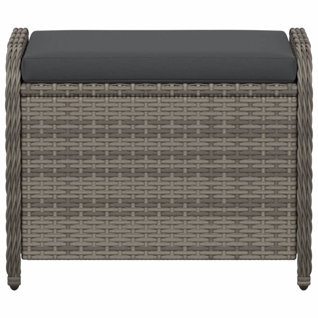 Banco de jardim com almofadão 58x46x46 cm vime PE cinzento