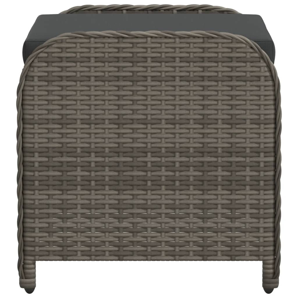 Banco de jardim com almofadão 58x46x46 cm vime PE cinzento