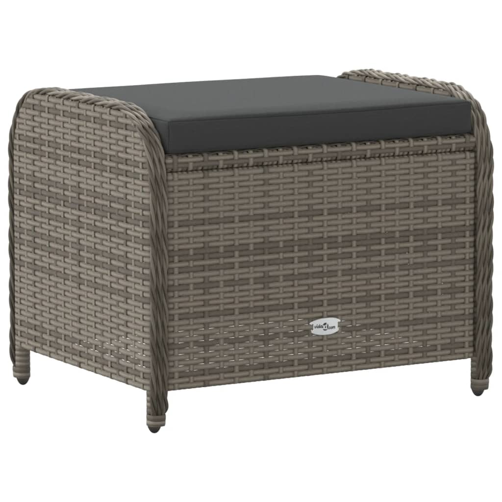 Banco de jardim com almofadão 58x46x46 cm vime PE cinzento