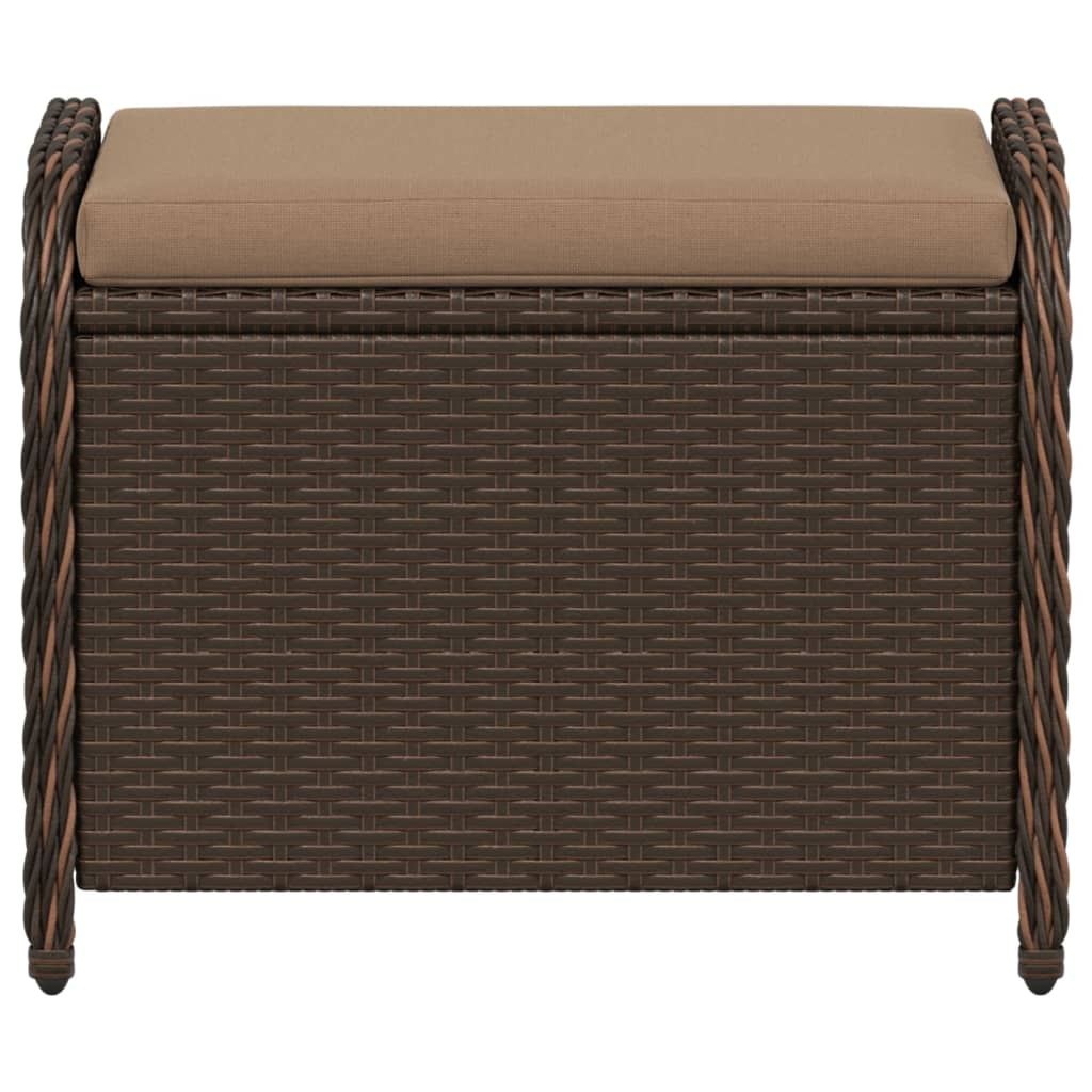 Banco de jardim com almofadão 58x46x46 cm vime PE castanho