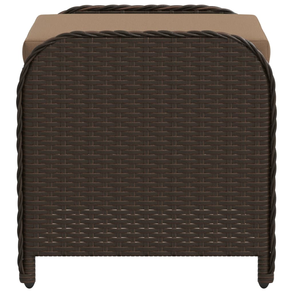 Banco de jardim com almofadão 58x46x46 cm vime PE castanho