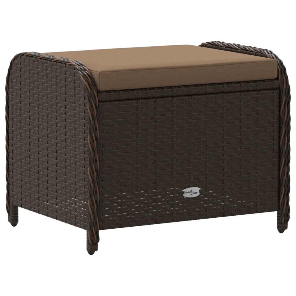 Banco de jardim com almofadão 58x46x46 cm vime PE castanho