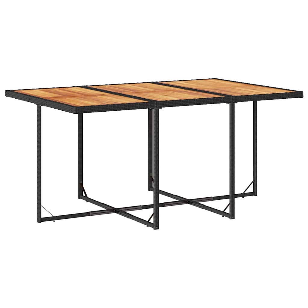 7 pcs conjunto de jantar p/ jardim c/ almofadões vime PE preto
