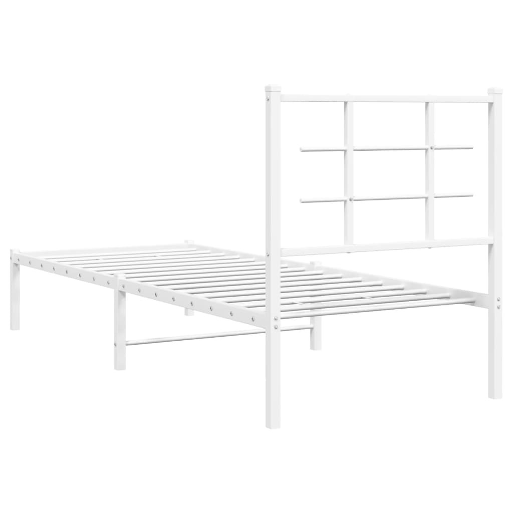 Estrutura de cama sem colchão com cabeceira 75x190 cm branco