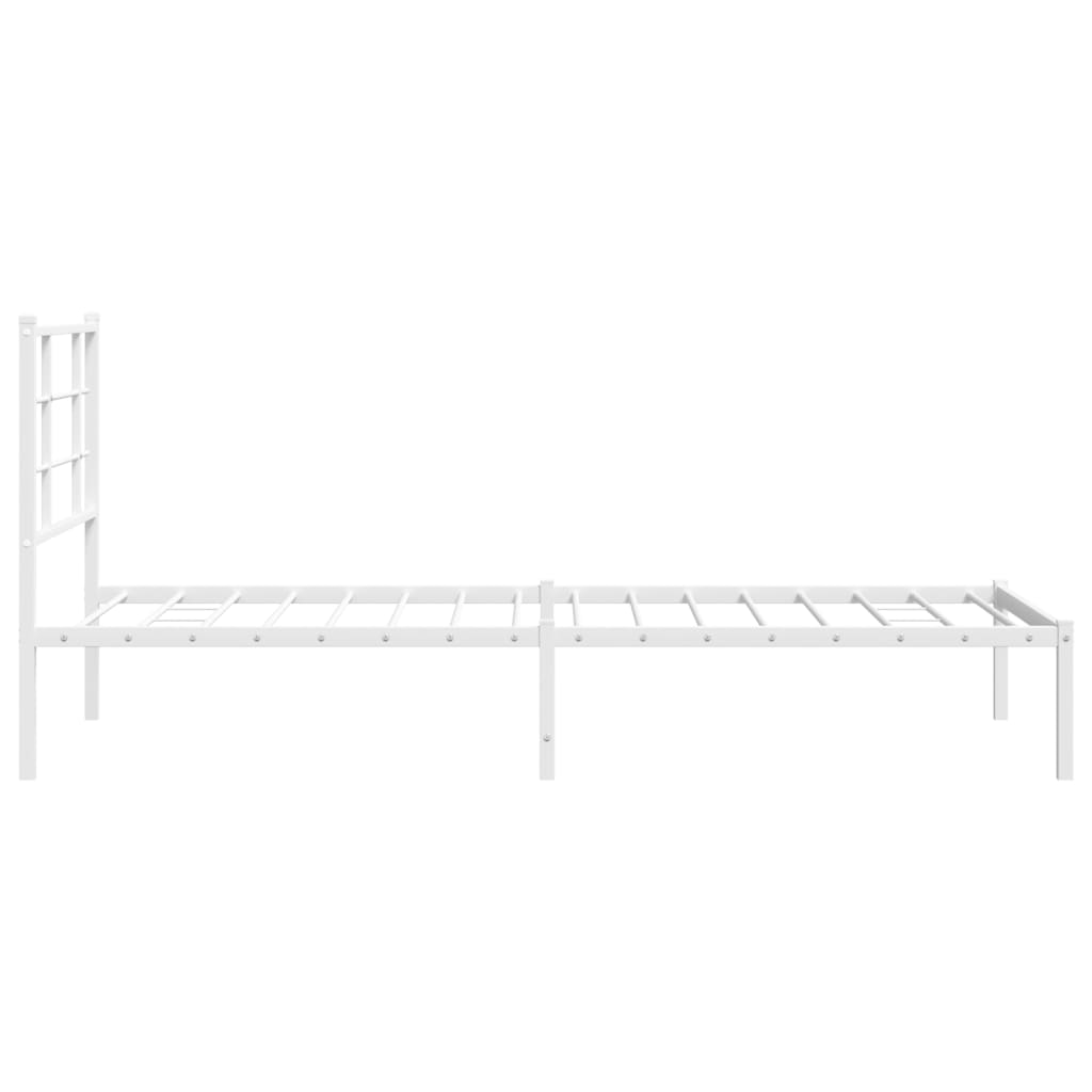 Estrutura de cama com cabeceira 90x190 cm metal branco