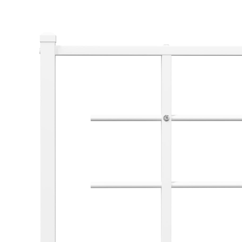 Estrutura de cama com cabeceira 90x190 cm metal branco