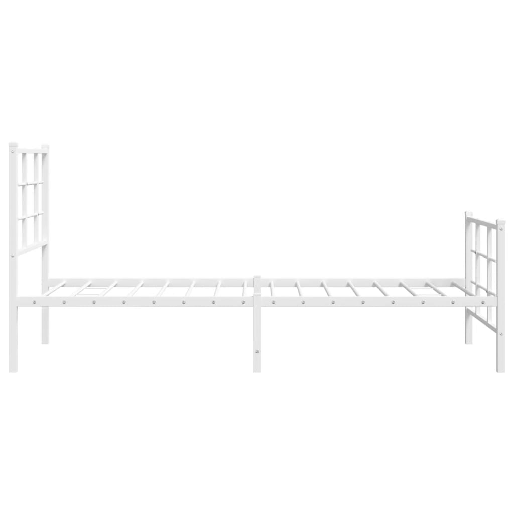 Estrutura de cama com cabeceira e pés 80x200 cm metal branco