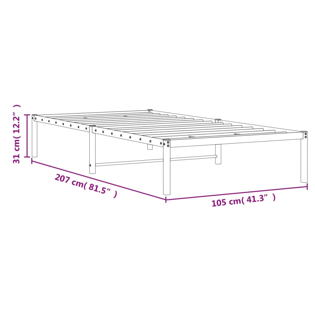 Estrutura de cama 100x200 cm metal branco