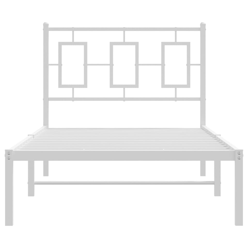 Estrutura de cama com cabeceira 90x200 cm metal branco