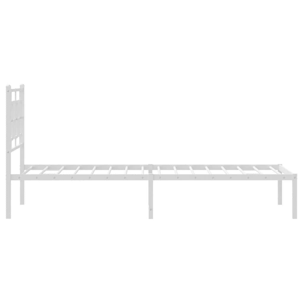 Estrutura de cama com cabeceira 90x200 cm metal branco