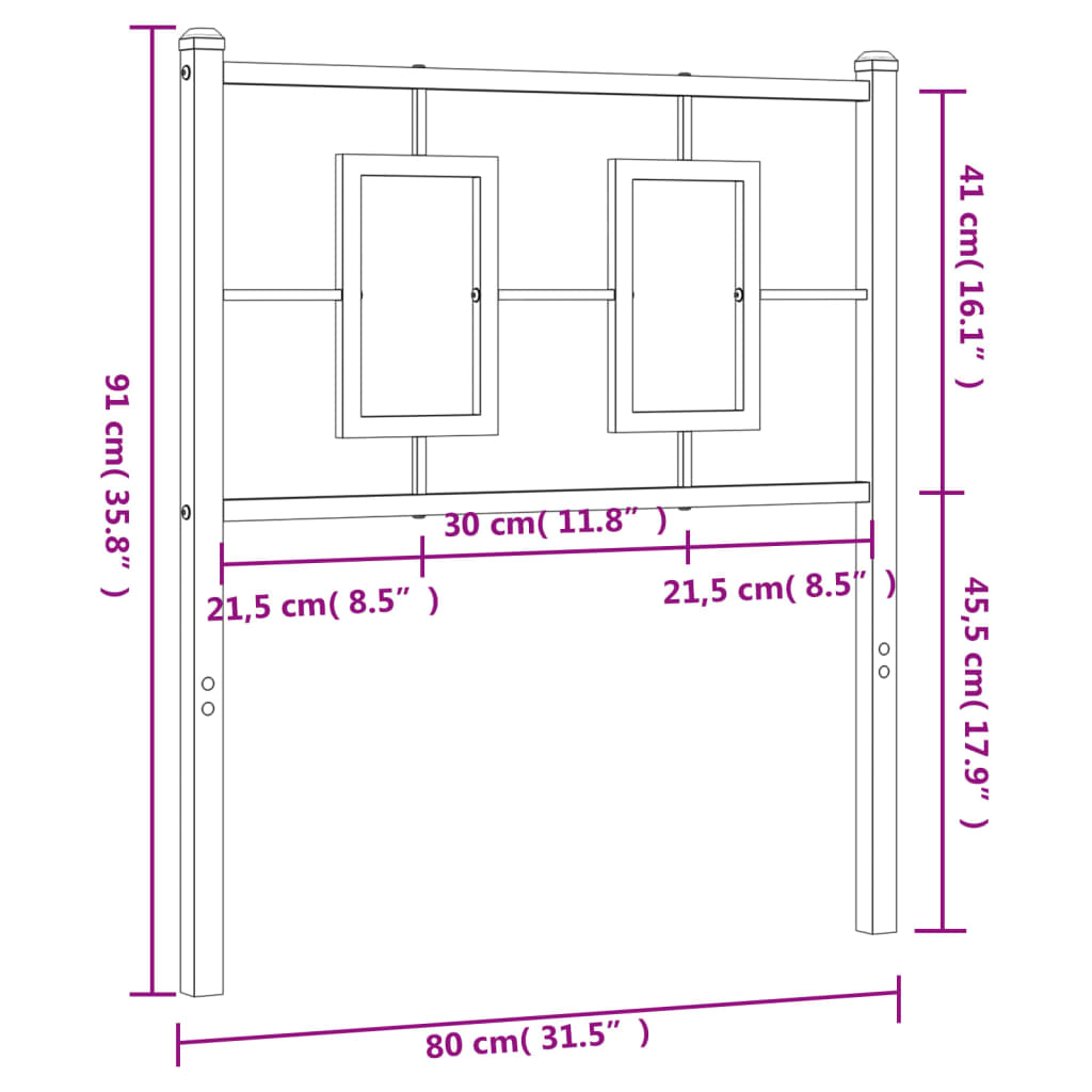 Cabeceira de cama 75 cm metal branco
