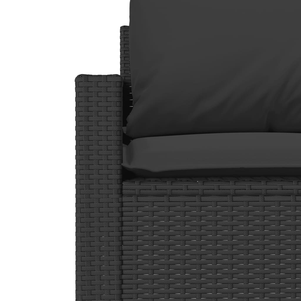 4 pcs conjunto de sofás para jardim c/ almofadões vime PE preto
