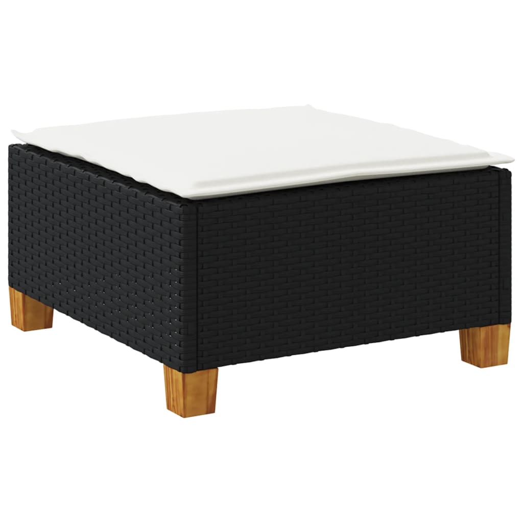 Banco de jardim com almofadão 63,5x56x32 cm vime PE preto