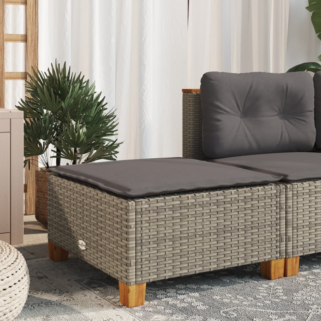 Banco de jardim com almofadão 63,5x56x32 cm vime PE cinzento