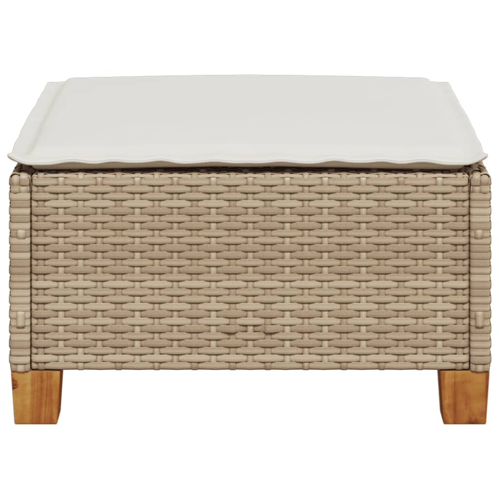 Banco de jardim com almofada 63,5x56x32 cm vime PE bege