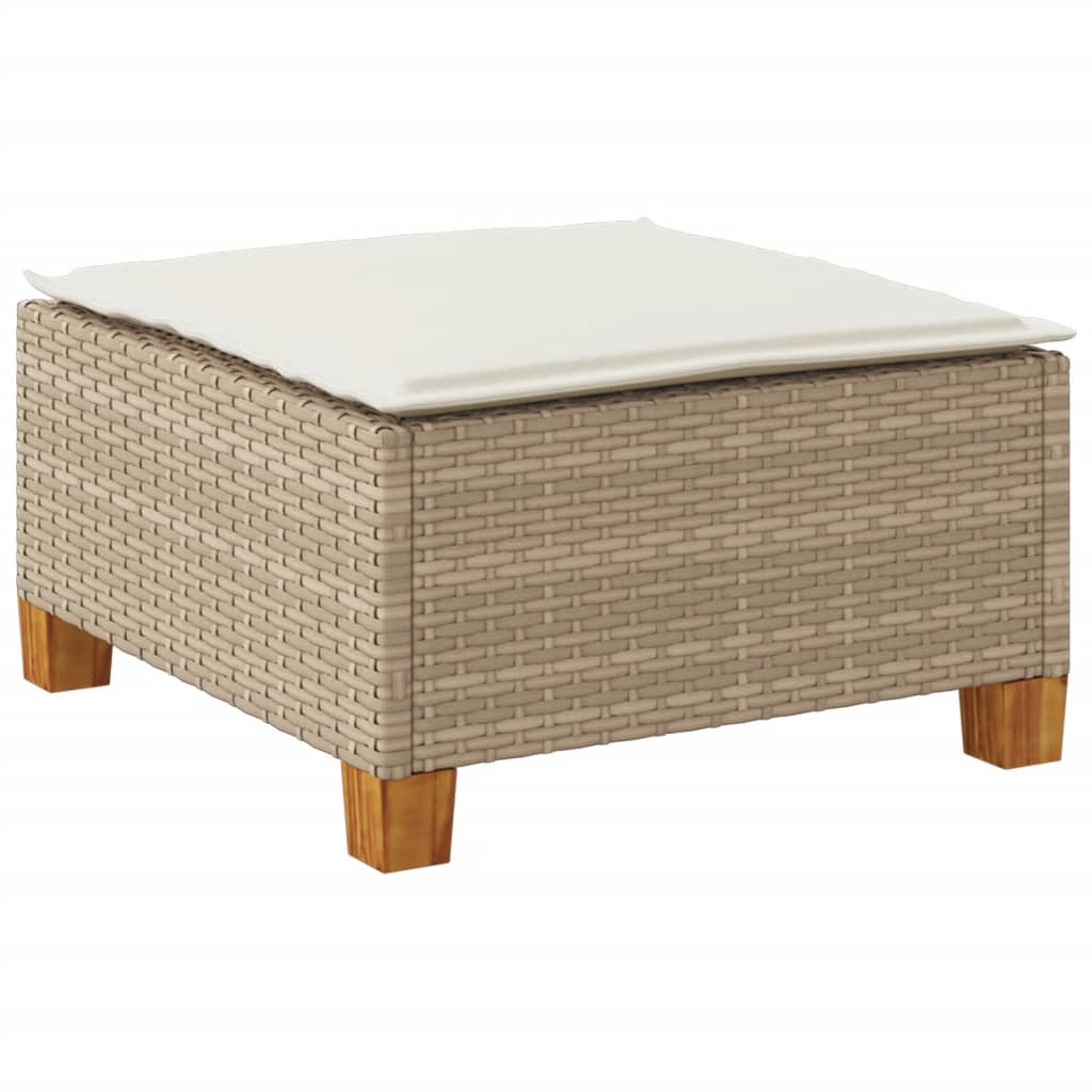 Banco de jardim com almofada 63,5x56x32 cm vime PE bege