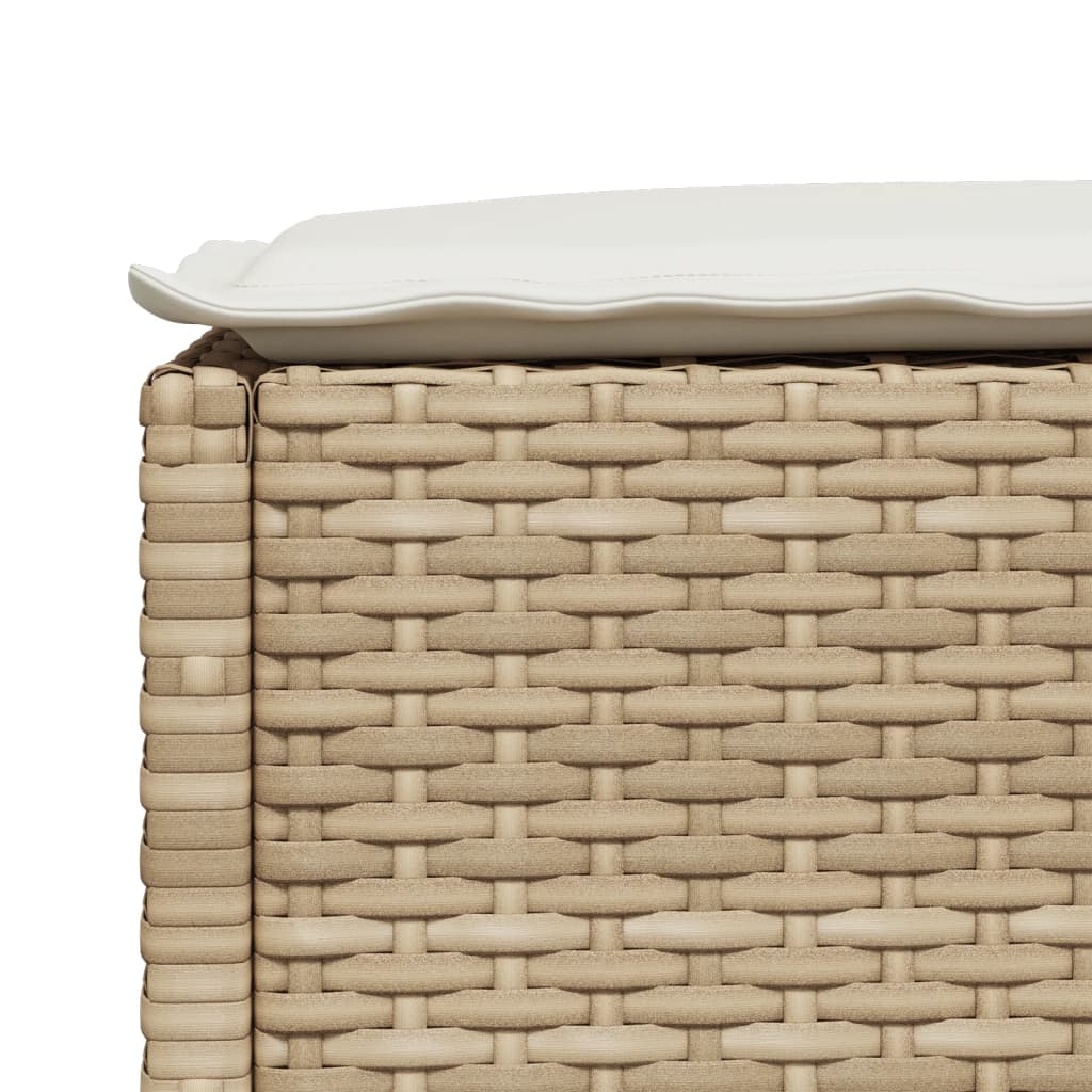 Banco de jardim com almofada 63,5x56x32 cm vime PE bege