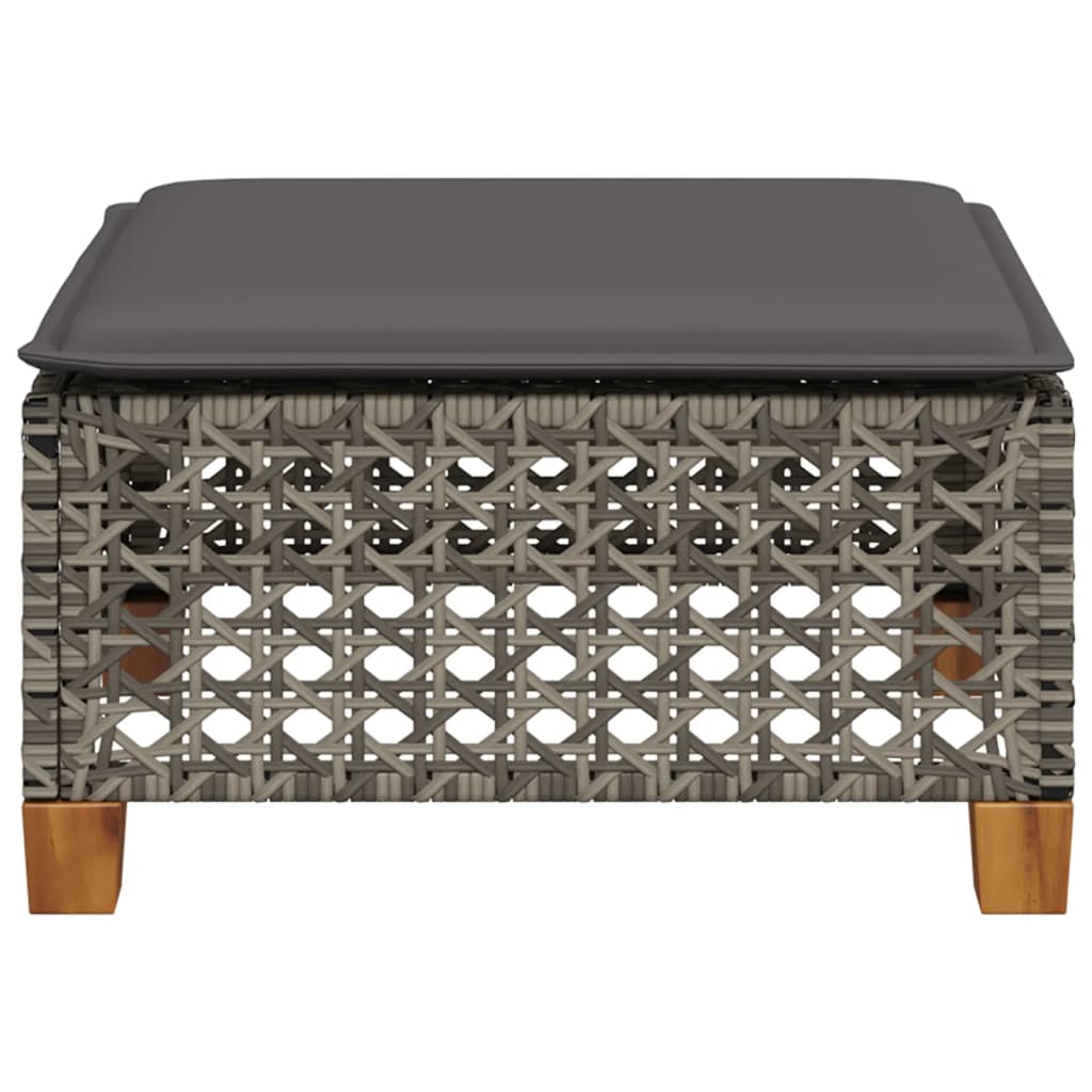 Banco de jardim com almofadão 63,5x56x32 cm vime PE cinzento