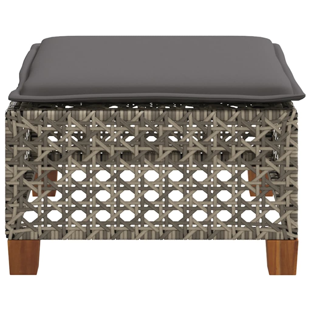 Banco de jardim com almofadão 63,5x56x32 cm vime PE cinzento