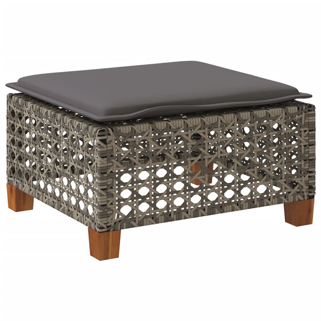 Banco de jardim com almofadão 63,5x56x32 cm vime PE cinzento