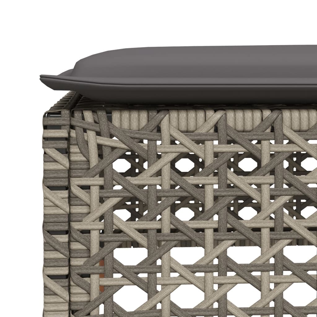 Banco de jardim com almofadão 63,5x56x32 cm vime PE cinzento