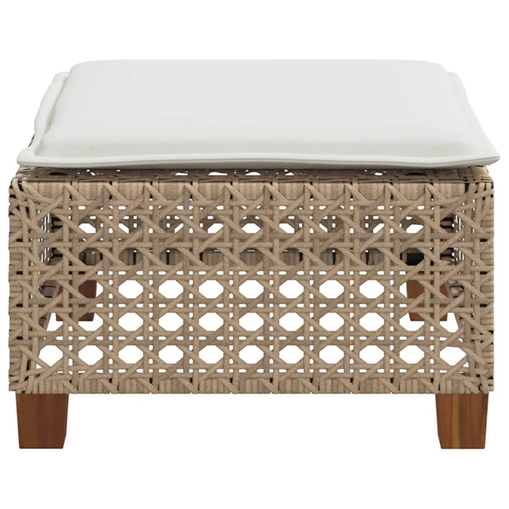 Banco de jardim com almofada 63,5x56x32 cm vime PE bege