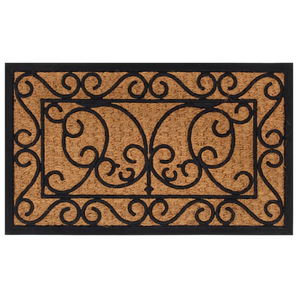 Tapete de porta semicircular 45x75 cm borracha e fibra de coco