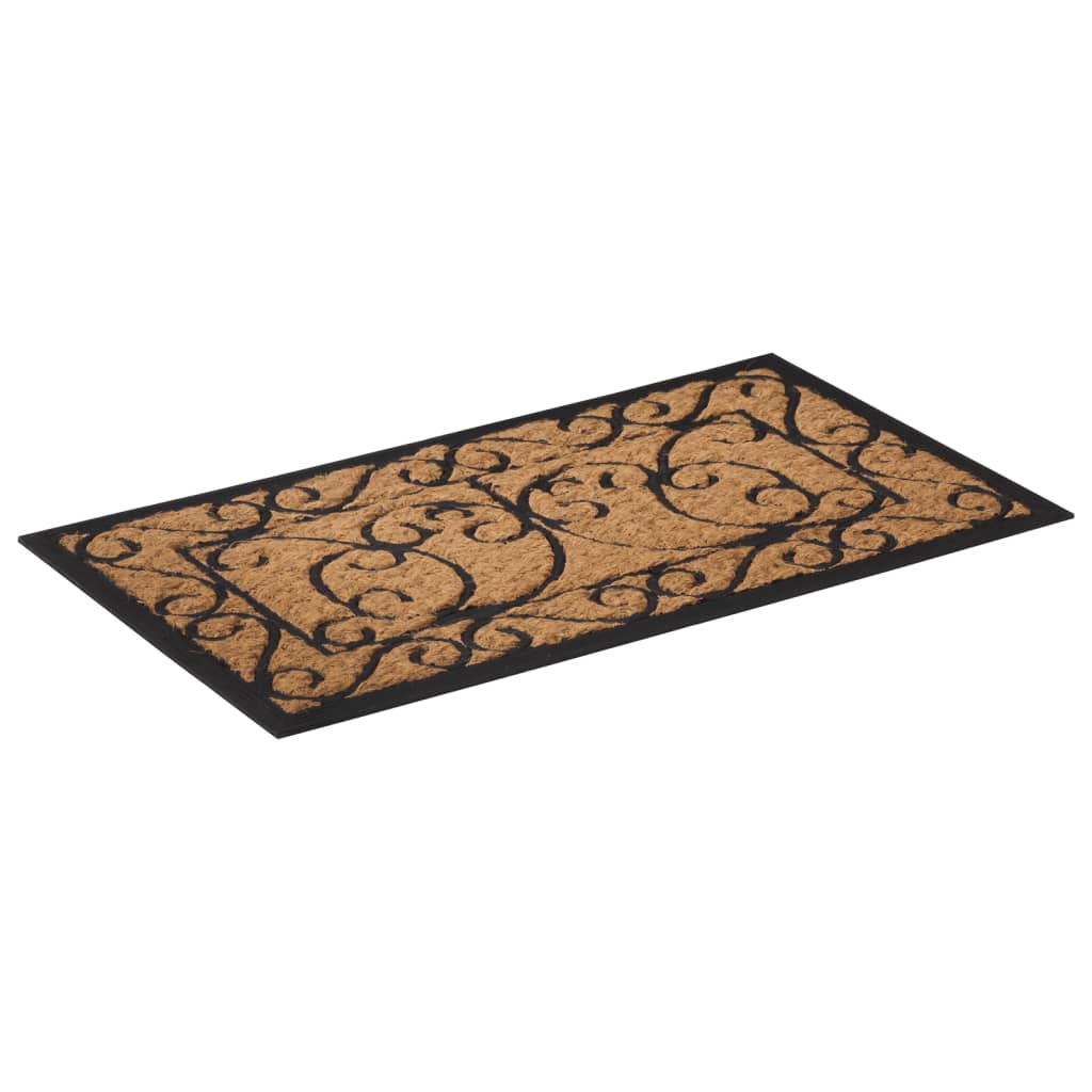 Tapete de porta semicircular 45x75 cm borracha e fibra de coco